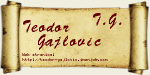 Teodor Gajlović vizit kartica